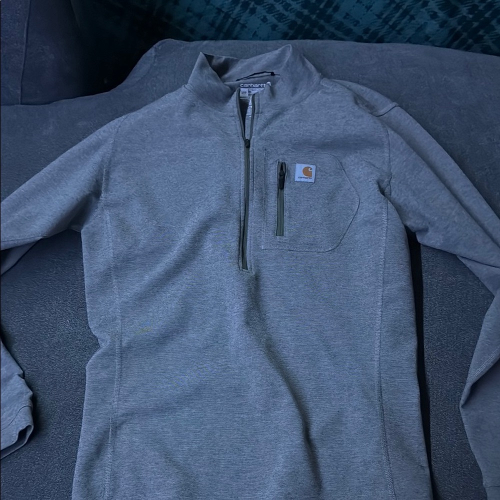Carhartt Men's Gray Quarter-Zip Sweater